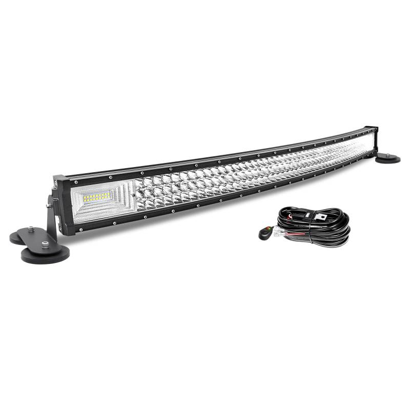 AUXTINGS 106 cm Gebogen LED Lichtleiste 540W Spot Zusatzscheinwerfer Flutlicht Spot LED Arbeitsleuchte mit magnetische Unterstützung 12V Kabelbaum Kit für Pickup Offroad Traktor 4X4 ATV Bootsanhänger von AUXTINGS