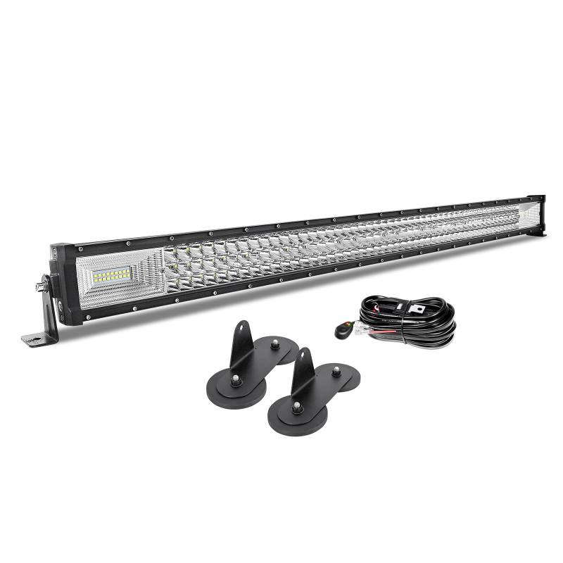 AUXTINGS 106 cm LED Lichtleiste 540W Spot Zusatzscheinwerfer Flutlicht Spot LED Arbeitsleuchte mit magnetische Unterstützung 12V Kabelbaum Kit für Pickup Offroad Traktor 4X4 ATV Bootsanhänger,IP67 von AUXTINGS