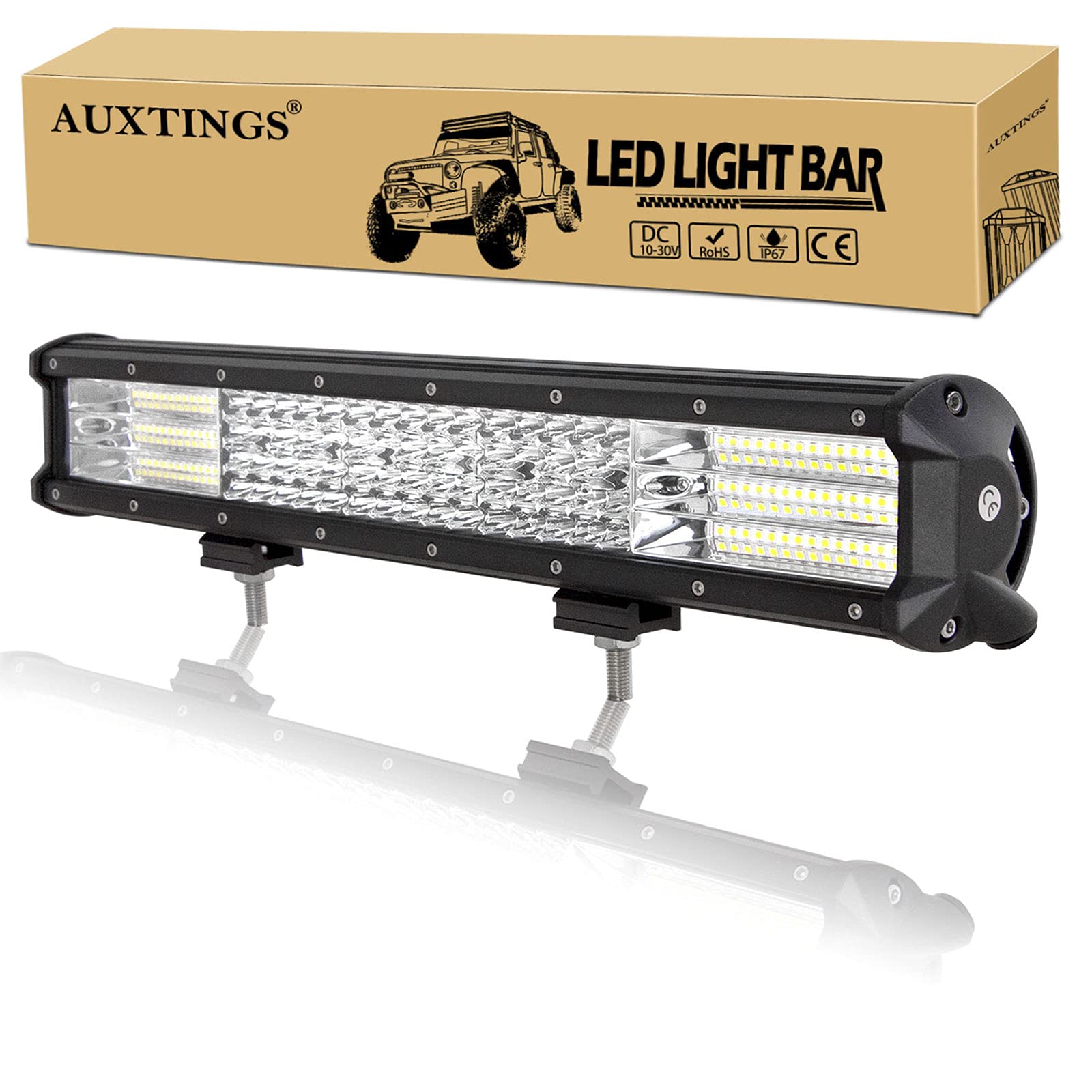 AUXTINGS 18 Zoll 450W 4 Reihe LED-Lichtstrahl-Arbeitslichtpunkt-Flutlichtstrahl für LKWs Traktor 4X4 Boot weg vom Straßen-Selbstnebel, der Lampe 12V 24V wasserdichtes IP67 fährt von AUXTINGS