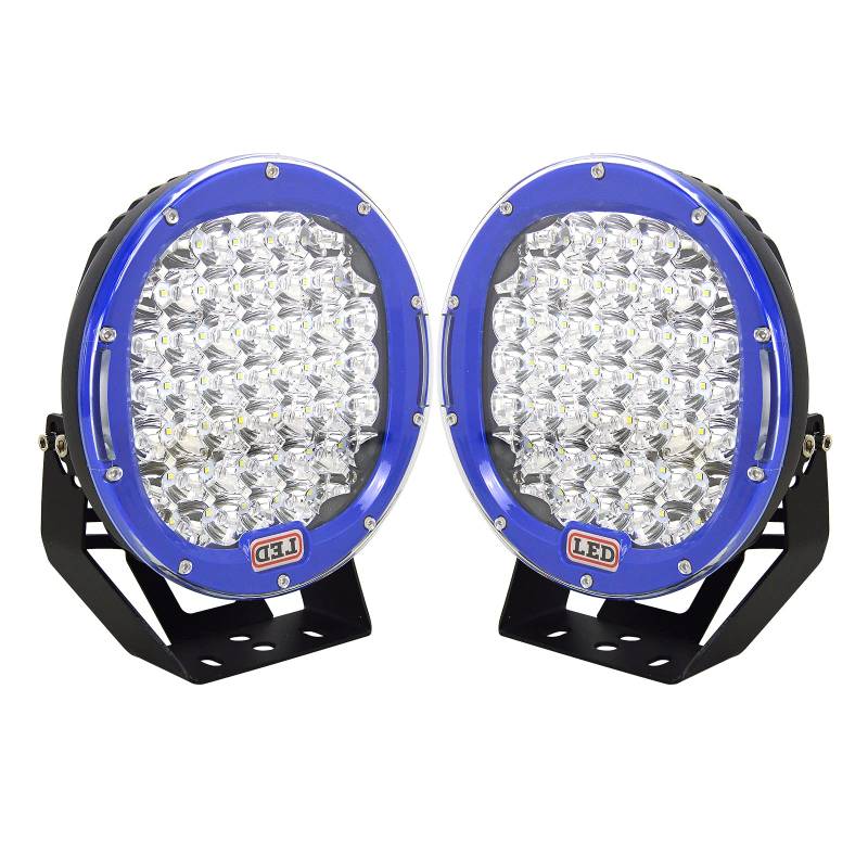 AUXTINGS 2 Stück 22,9 cm 225 W LED Pods Lichtleiste blau rund 20200 lm wasserdicht Spot Beam Led Arbeitslicht Off Road Lichter Fahrlicht Kompatibel mit LKW SUV ATV Traktor Boot von AUXTINGS