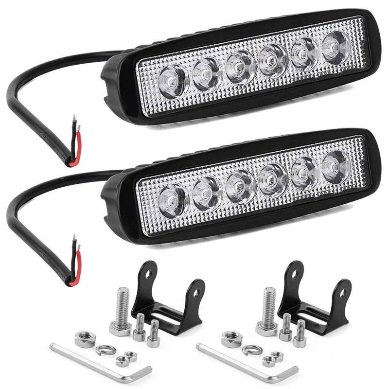 AUXTINGS 2 Stücke 4 Zoll 10 cm 18W Mini dünn LED Arbeitsscheinwerfer Flutlicht Leuchtfleck Beam LED Pods 12V 24V Zusatzscheinwerfer Offroad Nebel Lampen für LKW Traktorboot 4x4 Auto SUV ATV,IP66 von AUXTINGS