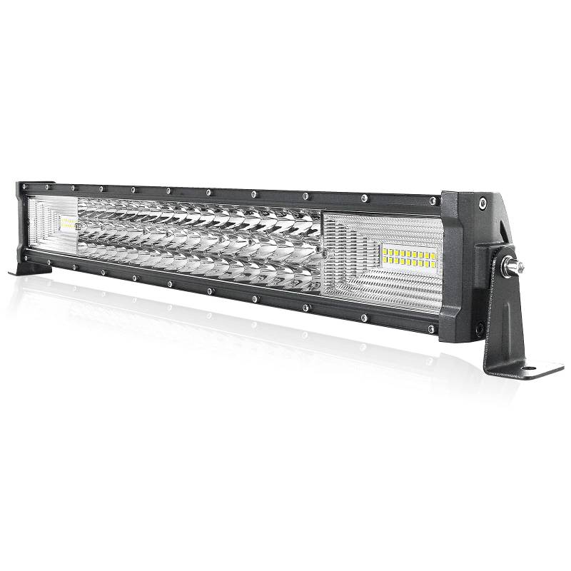 AUXTINGS 22 Zoll 56 cm 270W Gerade LED-Lichtstange 7D-Objektiv-Spot-Flut-Floor-Combo-Strahl Triple Row LED-Arbeit Tauchlichter für AUS-Straße ATV AWD SUV 4WD 4x4 Pickup, 12V 24V wasserdicht 6000K von AUXTINGS