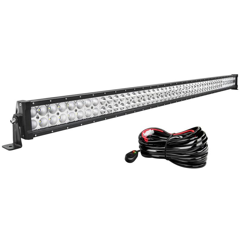 AUXTINGS 52 Zoll 132 cm 300W Slim LED Lichtleiste Flutpunkt Combo Arbeitslicht Fahrlichter Nebelscheinwerfer Offroad Beleuchtung mit Kabelbaum für SUV Ute ATV Truck 4x4 Boot von AUXTINGS