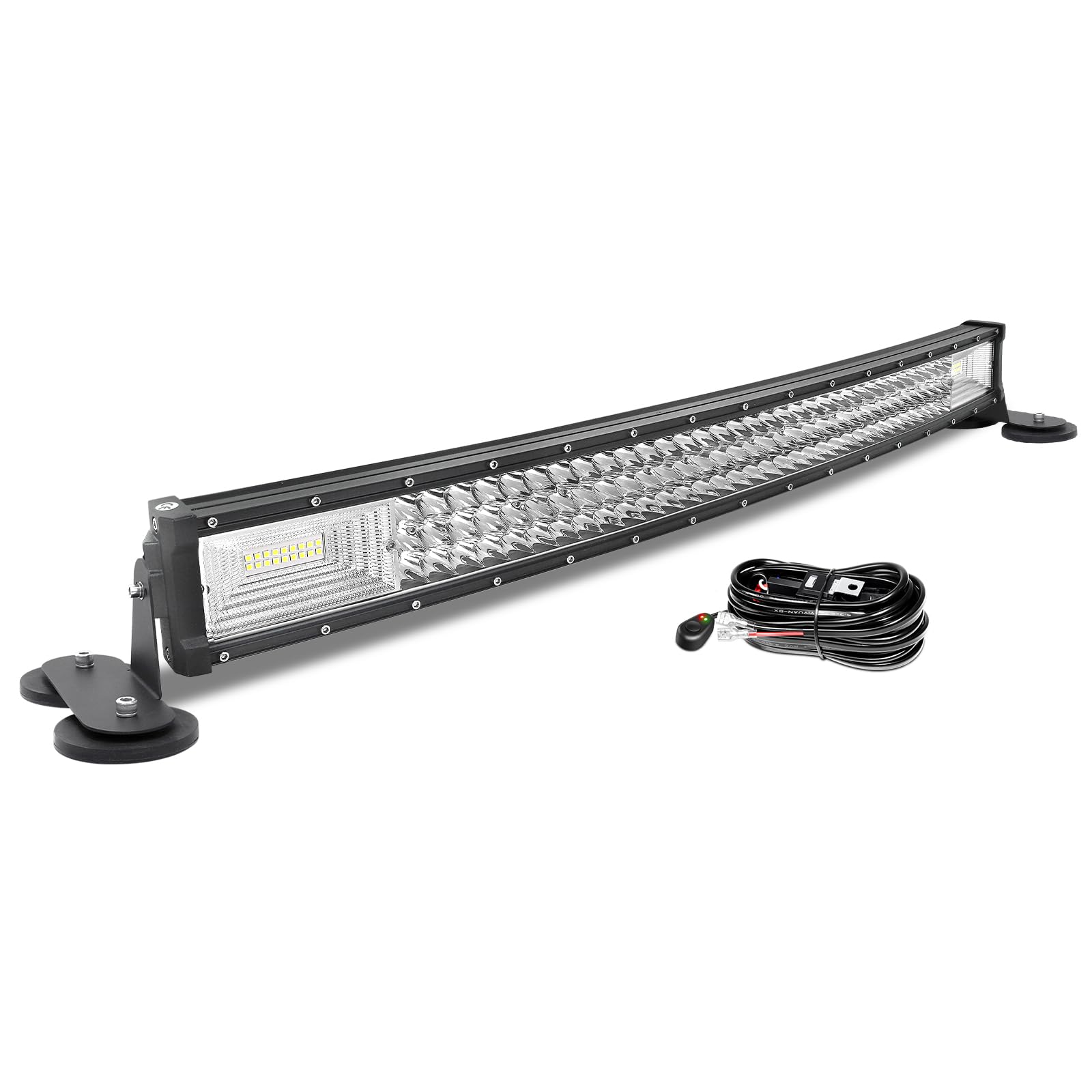 AUXTINGS 82 cm LED Lichtleiste 405W Gebogen Zusatzscheinwerfer Flutlicht Spot LED Arbeitsleuchte mit magnetische Unterstützung 12V Kabelbaum Kit für Pickup Offroad Traktor 4X4 ATV Bootsanhänger,IP67 von AUXTINGS