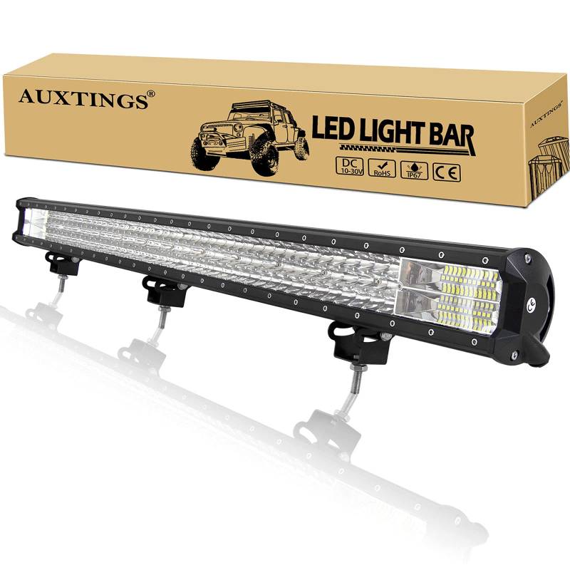 AUXTINGS LED-Arbeitsleuchte 101,6 cm 540W dreireihig 7D-LED-Arbeitsleuchte Spot/Flutlicht-Kombi-Strahler DC 12V-24V 6000K Geländewagen UTVs von AUXTINGS