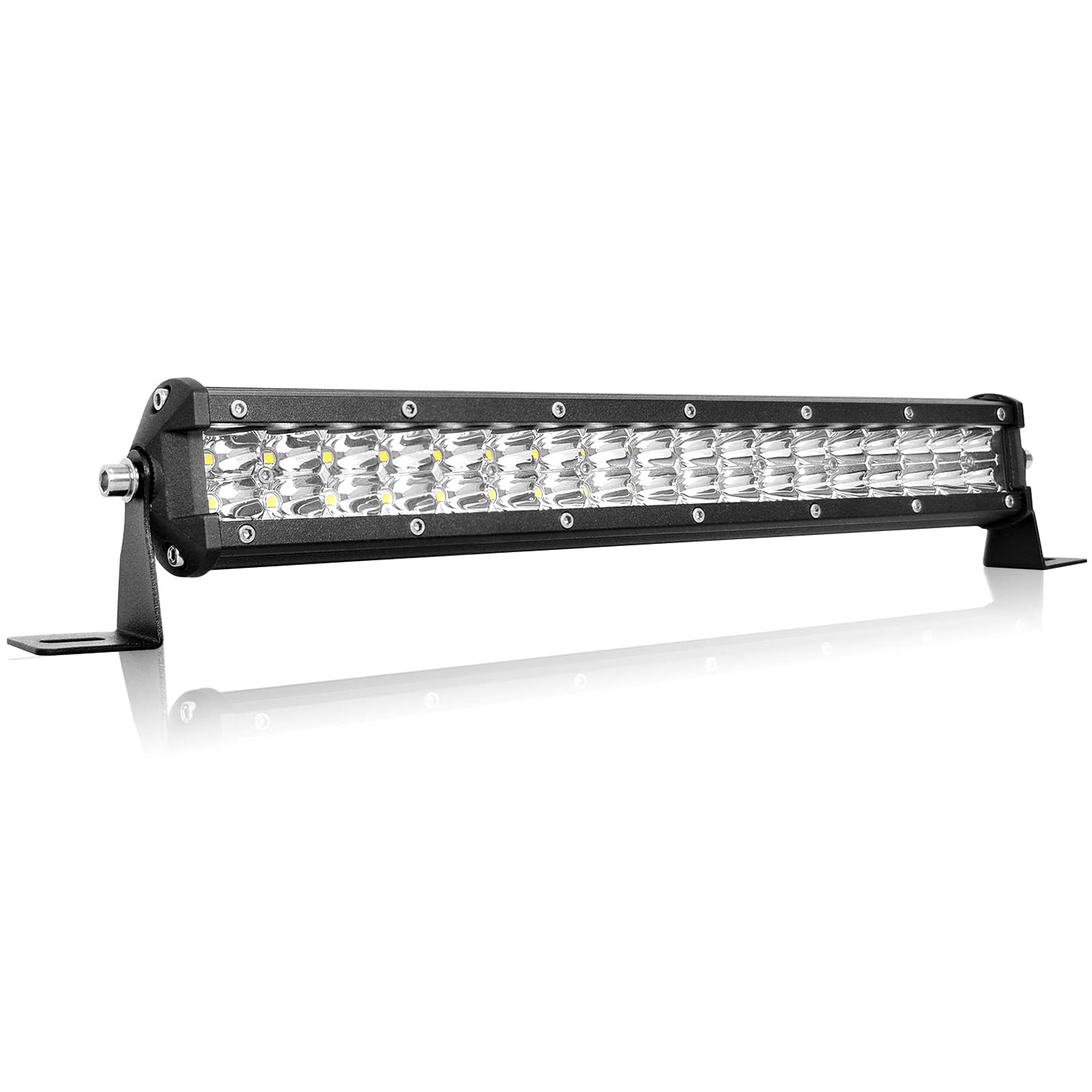 AUXTINGS LED Zusatzscheinwerfer Bar,15 inch 38cm 108W Lightbar 6400lm Schlank Doppelreihe LED Arbeitsscheinwerfer 12V 24V Scheinwerfer IP67 Wasserdicht für Offroad Trecker Bagger SUV, UTV, ATV von AUXTINGS