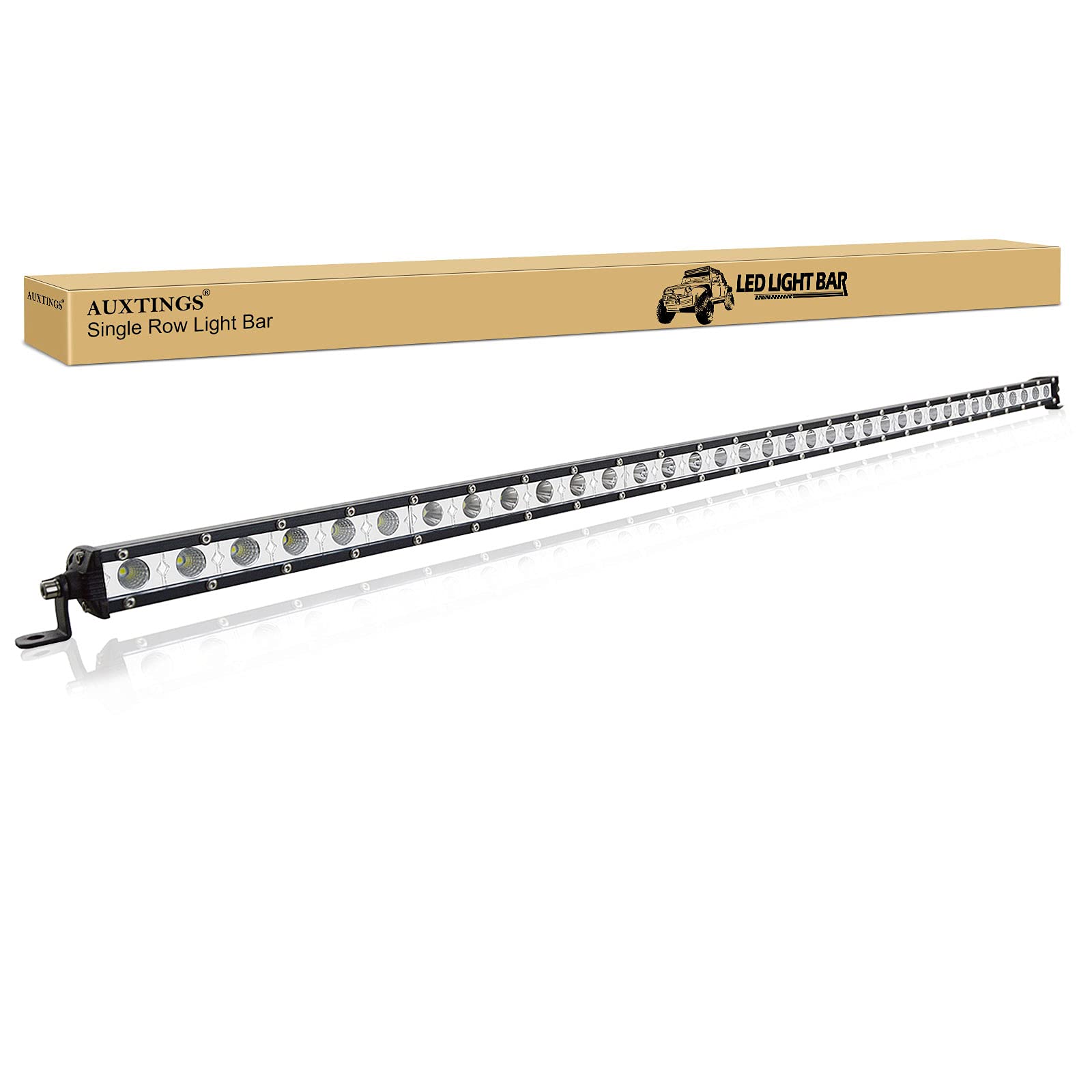 AUXTINGS 92 cm 180W Ultra Slim einreihige LED Flutlicht Strahler Spot Strahler mit Halterung für Offroad ATV UTV SUV von AUXTINGS