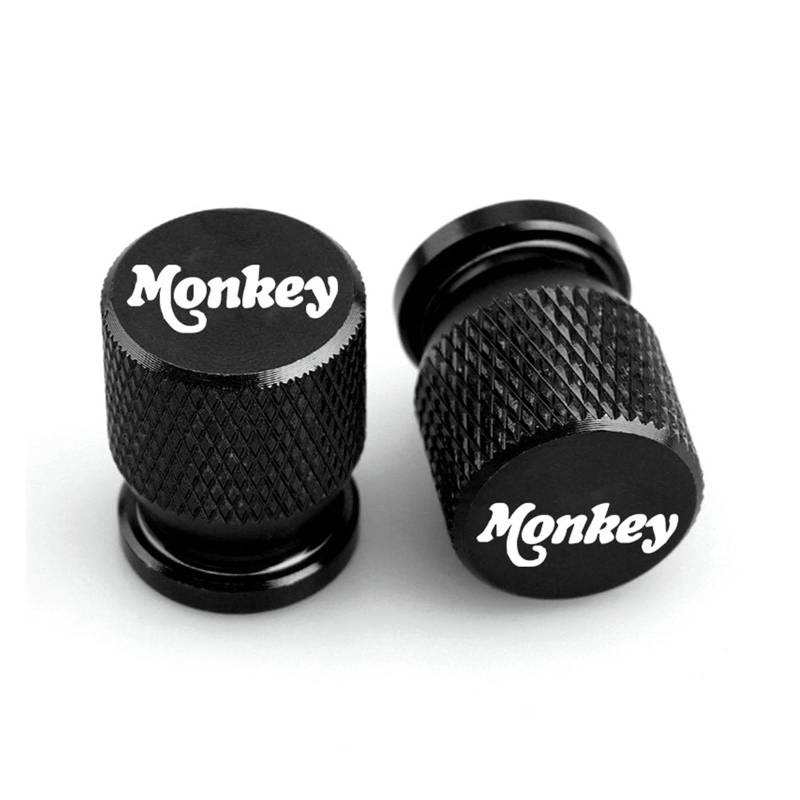 Motorrad-Ventilkernkappe Für Hon@&da Monkey125 Monkey Z 125 Z125 Motorradzubehör Reifenventil Luftanschluss Schaftabdeckungskappen Z-125 Reifenventileinsatzkappe(Black Monkey) von AUytcin