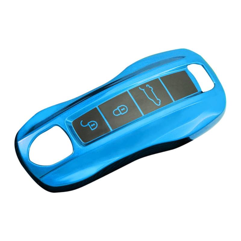 AVATUPRPTC 3 Tasten Blau. Tpu. Remote Key Case Cover Shell Fob kompatibel for Porsche kompatibel for Cayenne kompatibel for Panamera kompatibel for TAYCAN 911 2020 2021 Schlüsseletui von AVATUPRPTC