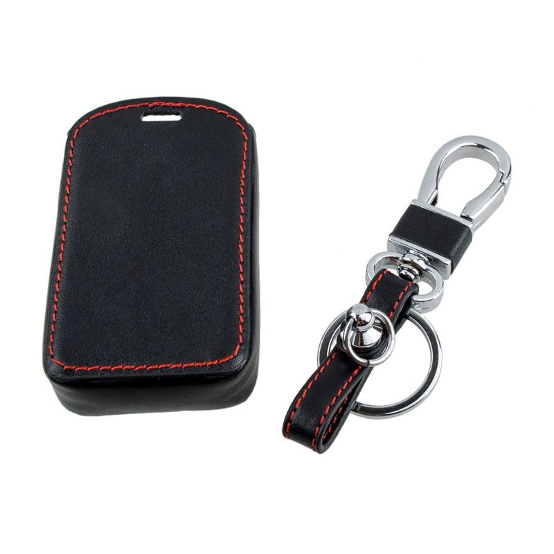 AVATUPRPTC Auto schwarz Pu. Leder 4 Tasten Key FOB Cover Case Inhaberkette Kompatibel for Mazda 3 6 CX4 CX5 CX8 CX9 CX-30 Schlüsseletui von AVATUPRPTC