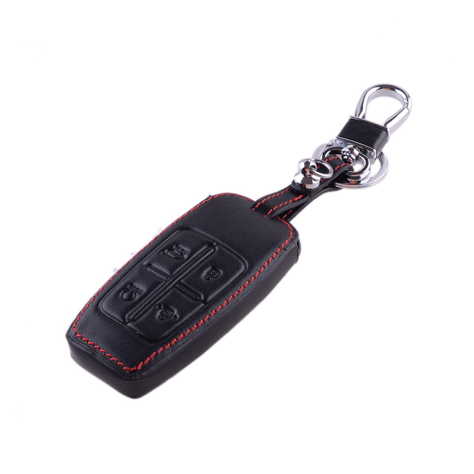 AVATUPRPTC Schwarzes Leder 4 Tasten Remote Key Case Cover FOB for Keychain Kompatibel for Hyundai kompatibel for Genesis G80 2020 2021 Schlüsseletui von AVATUPRPTC