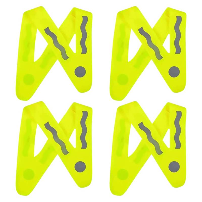 AVCXEC Warnweste Kinder, 4pcs Sicherheitsweste Kinder Reiten, Fahrrad Warnkragen Kinder Schulweg, Reflektorweste Kinder Fahrrad, Kinder Pannenweste Warnwesten für Sport, Laufen, Weg zur Schule Auto von AVCXEC