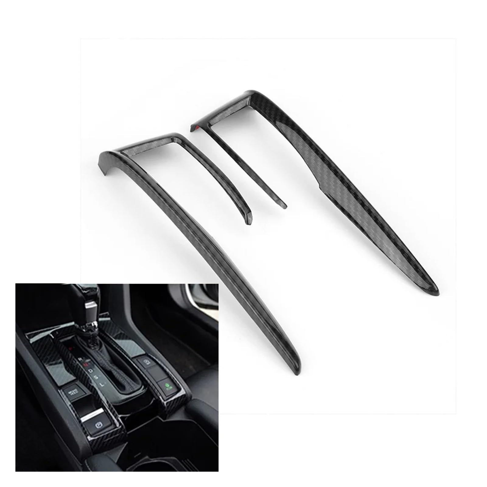 Getriebe Panel Trim Für C&ivi-c 10th 2016 2017 2018 2019 2020 Auto Getriebe Panel Trim Shift Panel Zentrale Armest Box Decor Abdeckung Zubehör Interieur Mittelkonsole(2PCS Panel B) von AVDBXGHSK