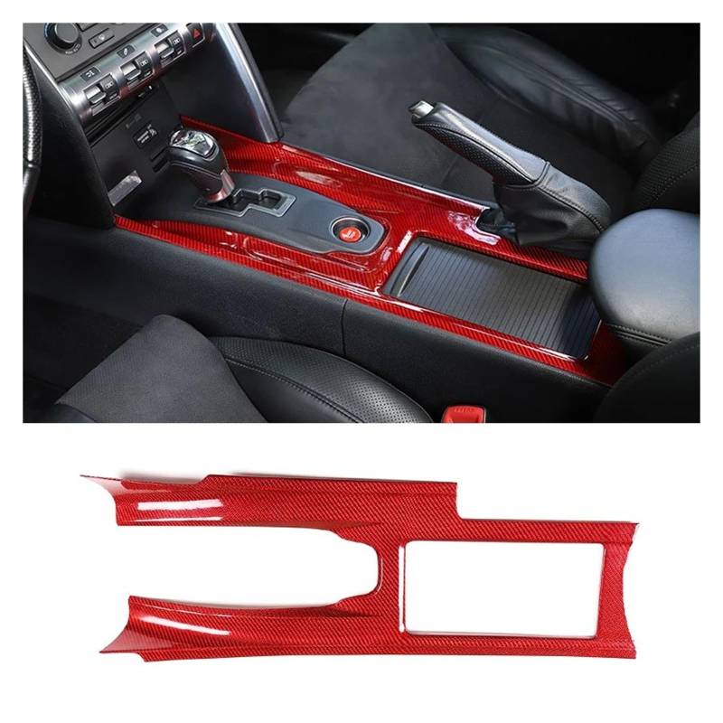 Getriebe Panel Trim Für G&TR R35 2008 2009 2010 2011 2012 2013 2014 2015 2016 Auto Center Konsole Wasser Tasse Panel Getriebe Rahmen Trim Abdeckung Innen Zubehör Interieur Mittelkonsole(Red-LHD) von AVDBXGHSK