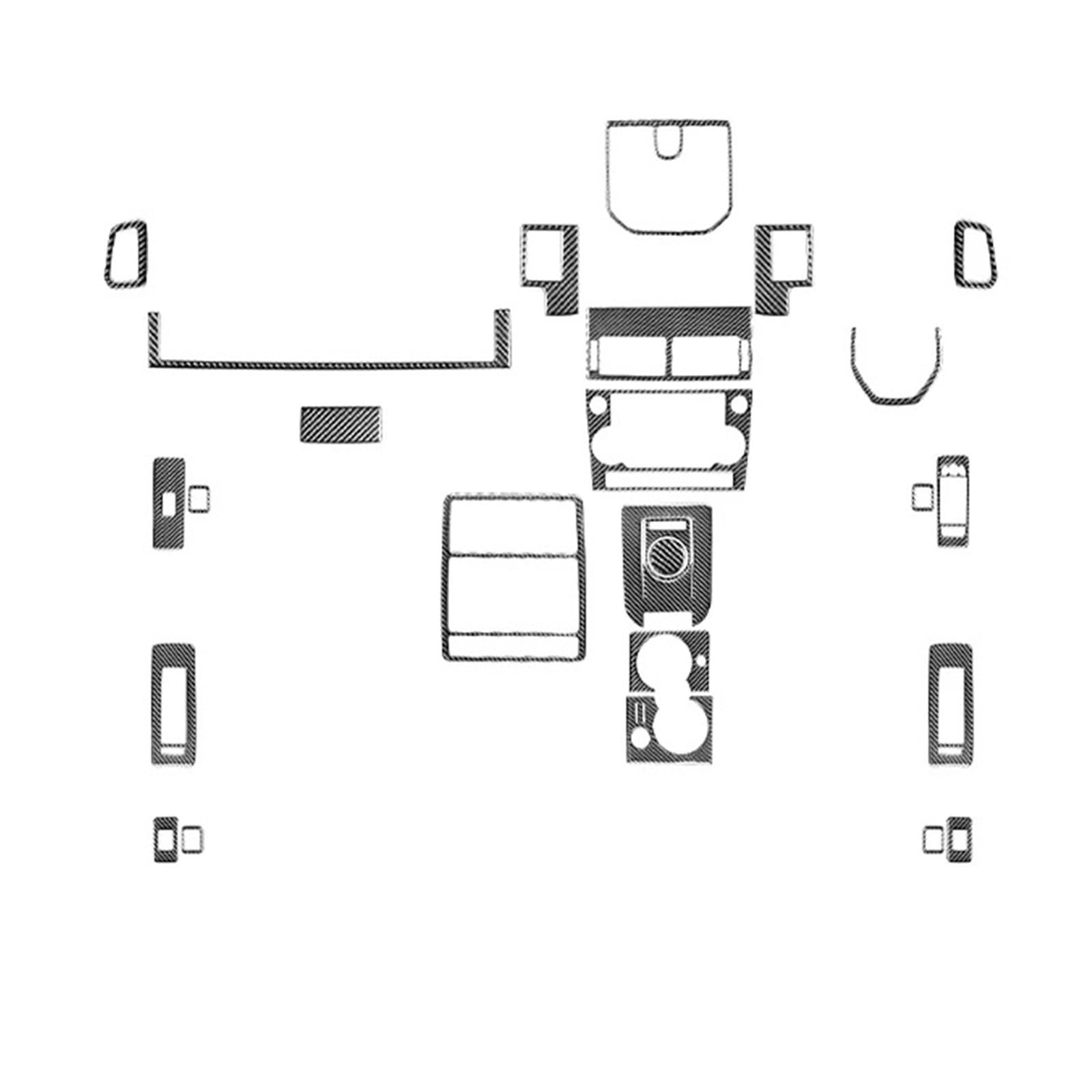 Getriebe Panel Trim Für L&and Für R&Over Für D&ISCOVERY Für S&Port 2015 2016 2017 2018 2019 Auto Innen Getriebe Tür Air Outlet Trim Aufkleber Zubehör Interieur Mittelkonsole(Full Set RHD 28pcs) von AVDBXGHSK