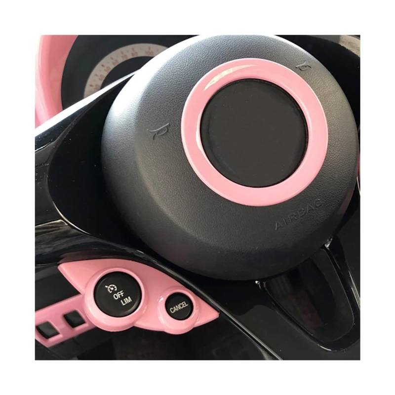 Getriebe Panel Trim Für S&mart 453 Für Fortow Für Forfour Auto Lenkrad Taste Abdeckung Dekoration Rahmen Änderung Liefert Zubehör Interieur Mittelkonsole(Pink) von AVDBXGHSK