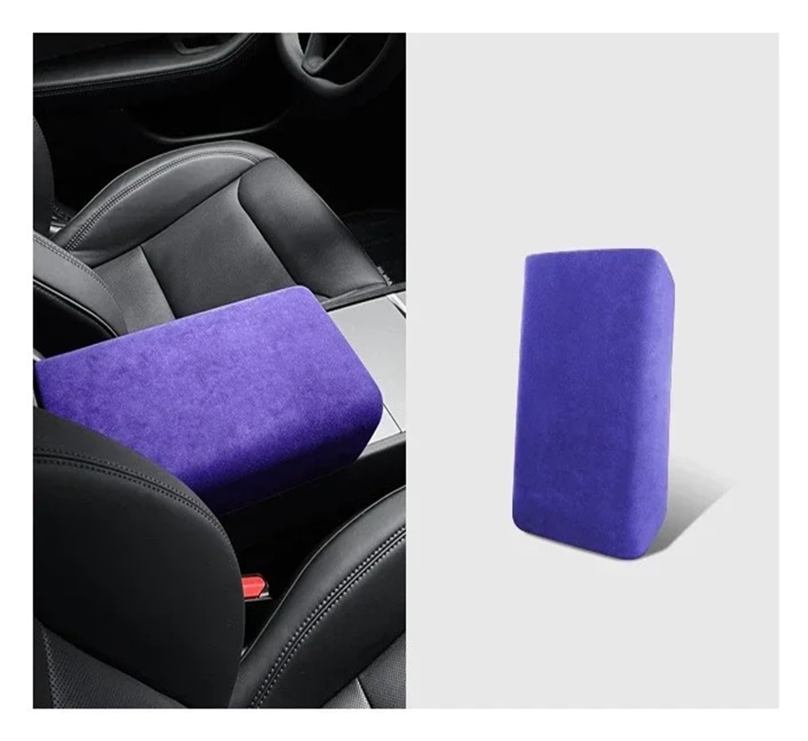 Getriebe Panel Trim Für T&esla Für Modell 3/3+ Highland 2024 Auto Center Control Armlehne Abdeckung Wildleder Armlehne Panel Abdeckung Shell Dekoration Interieur Mittelkonsole(Purple) von AVDBXGHSK