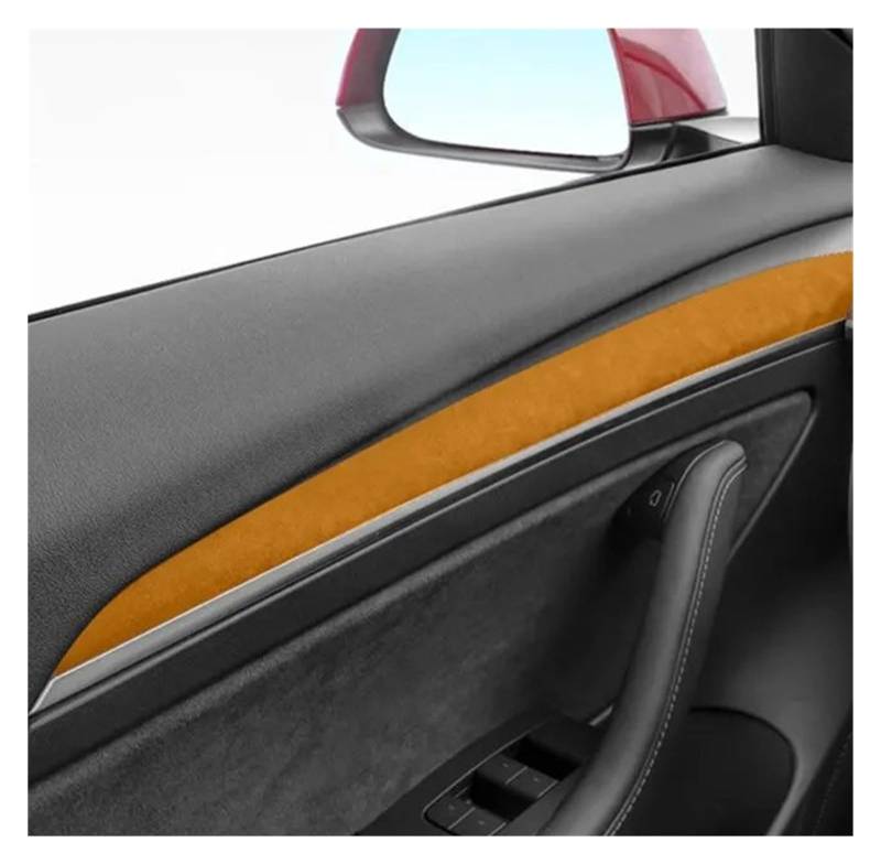 Getriebe Panel Trim Für T&esla Für Modell 3/Y 2020 2021 2022 2023 Auto Styling Innen Tür Griff Panel Trim Abdeckung Aufkleber Zugriffs Interieur Mittelkonsole(Orange) von AVDBXGHSK