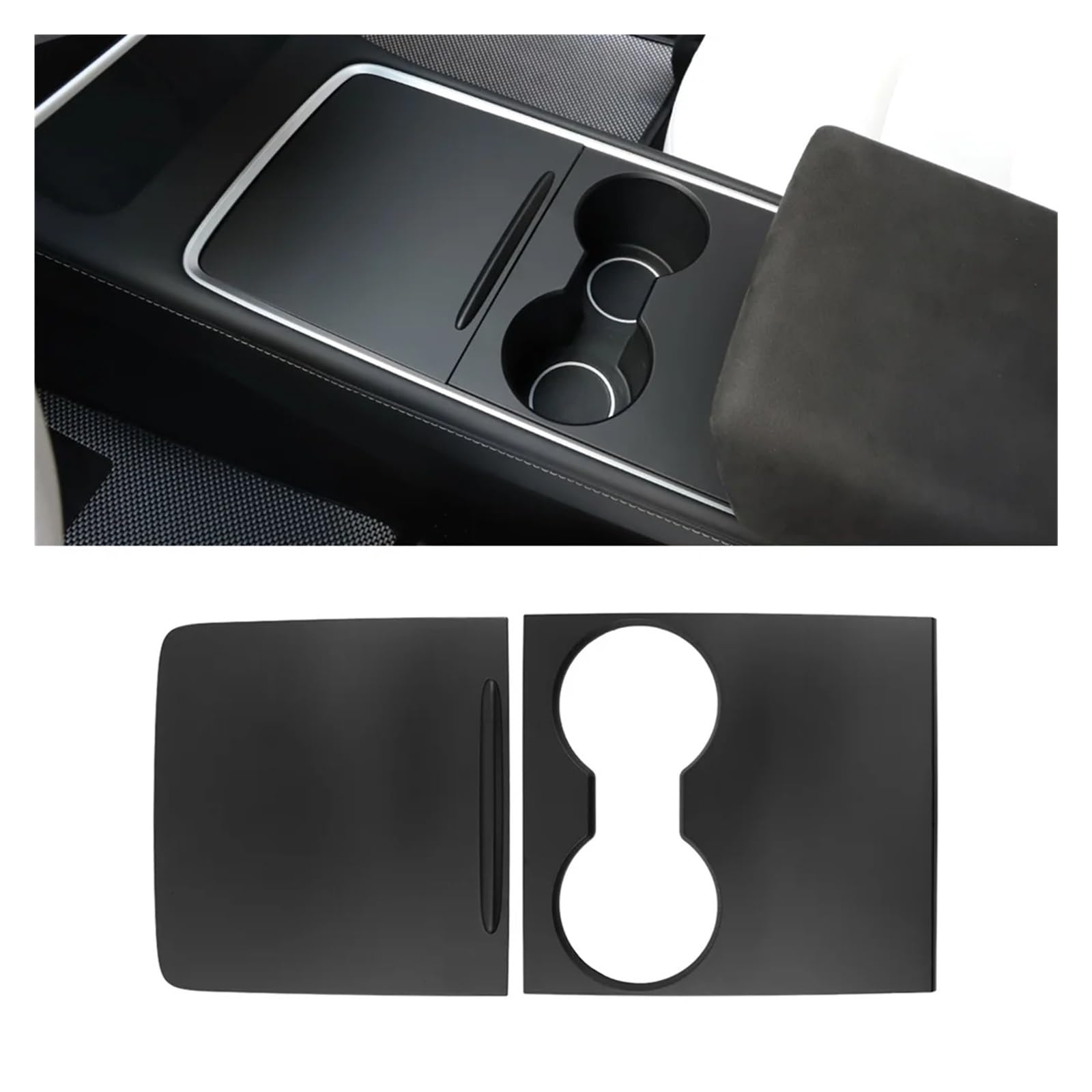 Getriebe Panel Trim Für T&esla Für Modell 3/Y 2021 2022 2023 Auto Zentrale Steuerung Panel Abdeckung Trim Schutz Film Innen Dekoration Konsole Aufkleber Zubehör Interieur Mittelkonsole(Matte Black) von AVDBXGHSK