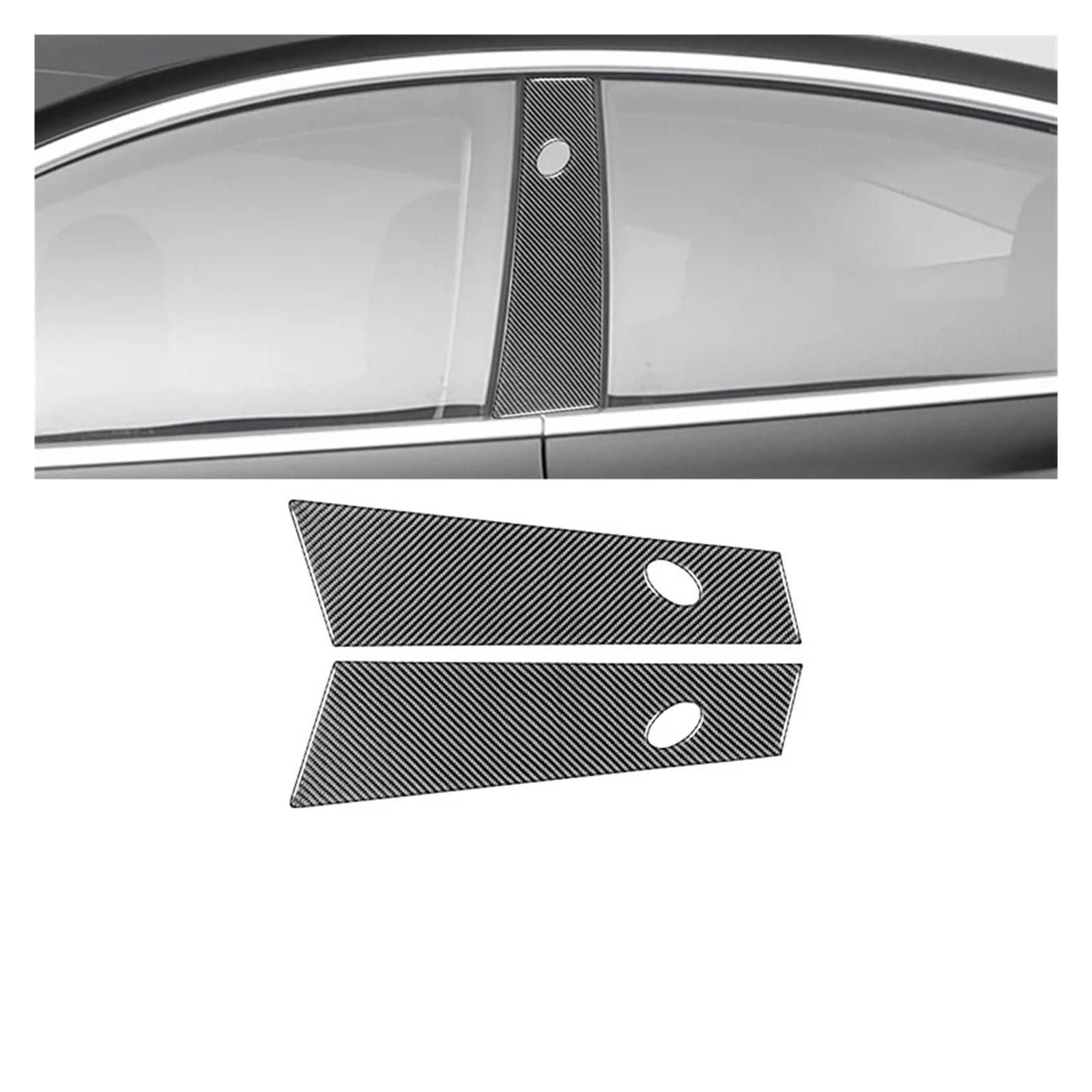 Getriebe Panel Trim Für T&esla Für Modell 3 Auto Lenkrad Center Säule Fenster Lift Abdeckung Trim Aufkleber Interieur Mittelkonsole(B-Pillar Panel Trim) von AVDBXGHSK