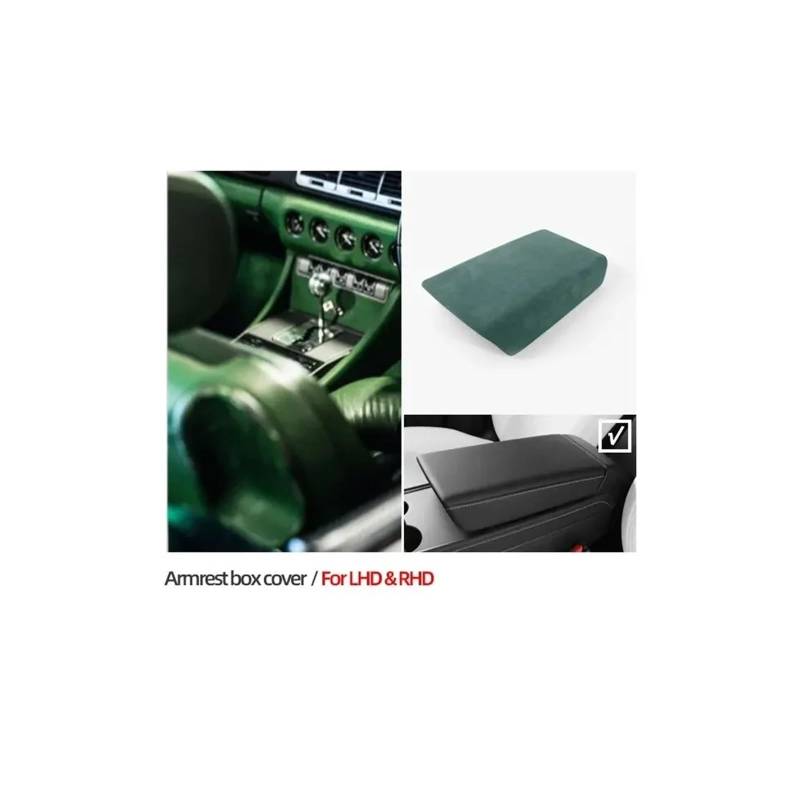 Getriebe Panel Trim Für T&esla Für Modell 3 Für Modell Y 2018-2023 Auto Mittelkonsole Armlehne Box Deckel Abdeckung Wildleder Wrap Aufbewahrungsbox Fall Kappe Zierleiste Interieur Mittelkonsole(Armres von AVDBXGHSK