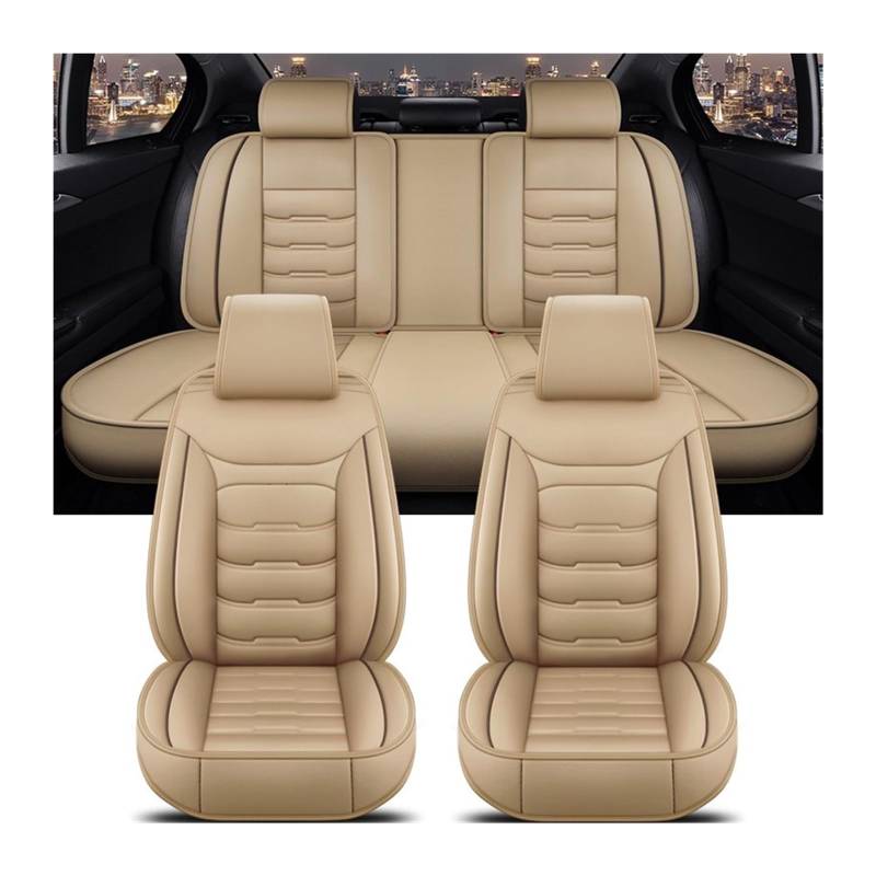 Sitzbezüge Universal Auto Sitzbezug Für CITROEN Alle Auto Modelle Für C4 Für Picasso C3 C5 C6 DS4 DS5 DS6 DS7 Auto Zubehör Innen Details Autositzbezüge (Farbe : Beige 5 Seat) von AVFORA