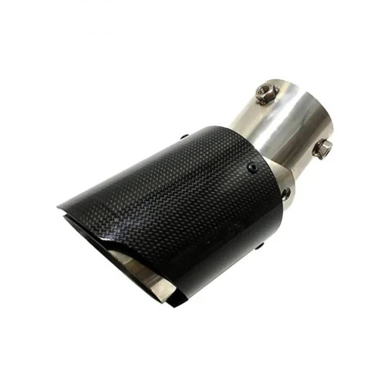 Auto Auspuffrohr 63-89mm 63-101mm Real Carbon Fiber Winkel Einstellbar Auto Auto Auspuffrohr Schwanz Spitze Kehle Gerade Universal Matte Abgasschlauch(In 60mm Out 89mm-1) von AVFORA