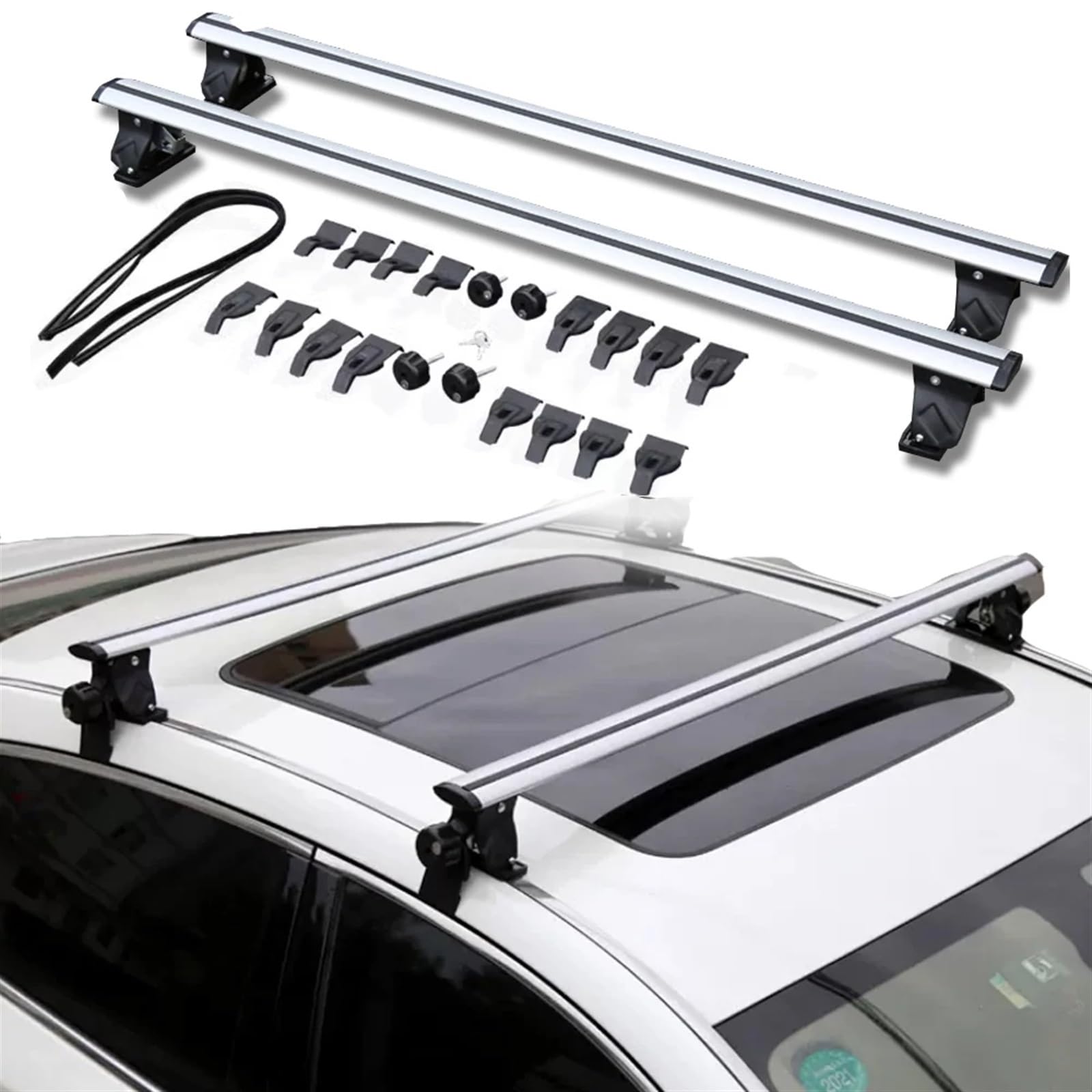 Auto-Gepäckträger 2PCS Abschließbare Dachreling Rack Dachgepäck Limousine Querstangen Querstangen Für Vauxhall Für Mokka Dachträger Dachreling von AVFORA