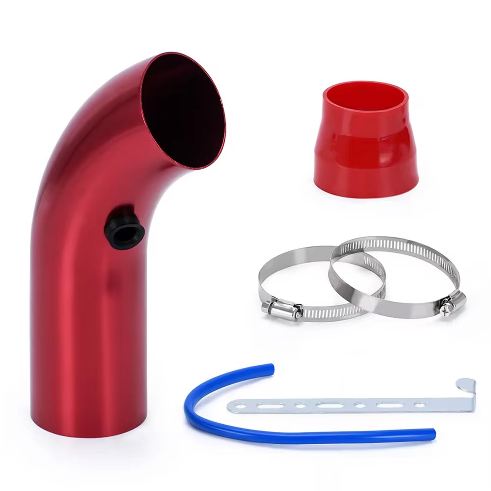 Auto Lufteinlässe Ansaugschlauch 3 "76mm Universal-Luftfilter Und Kaltluftansaugrohr Turbo-Ansaugrohr-Kit Mit Luftfilterkegel VR-AIT28+IMK14 Ansaugrohr(Red Pipe) von AVFORA