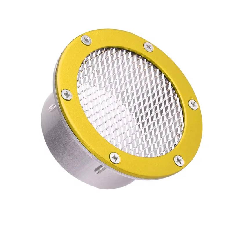 Auto Lufteinlässe Ansaugschlauch 3 "Universal Aluminium Legierung Lufteinlass Abdeckung Automobil Ansaugrohr Grille Vent Einlass Blasdüse Lufteinlass Auto Zubehör Ansaugrohr(3inch Gold) von AVFORA