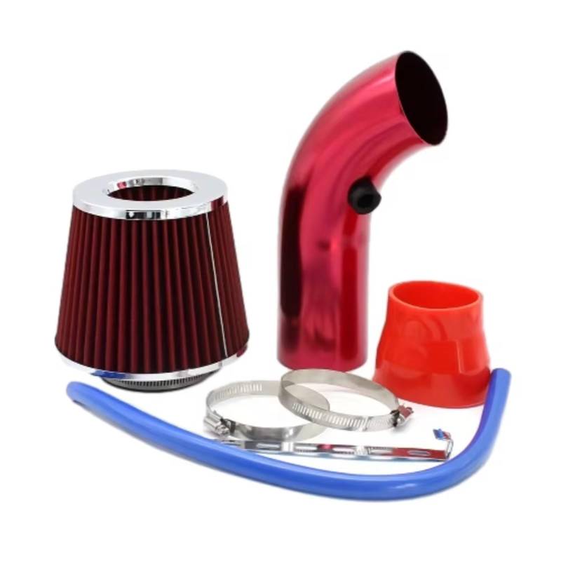 Auto Lufteinlässe Ansaugschlauch 76mm Auto Winter Pilzkopf Luftfilter Ansaugrohr Filter High Flow Hoch Kaltluftfilter Aluminium Rohr Kit Umgerüstet Ansaugrohr(Rot) von AVFORA