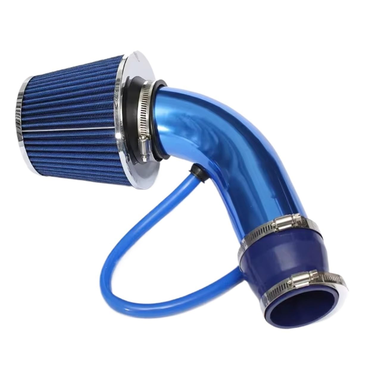 Auto Lufteinlässe Ansaugschlauch 76mm Universal Car Racing Cold Air Intake System Turbo Induktionsrohr Rohr Kit Aluminium Mit Kegel Luftfilter Einlass Ansaugrohr(Blau) von AVFORA