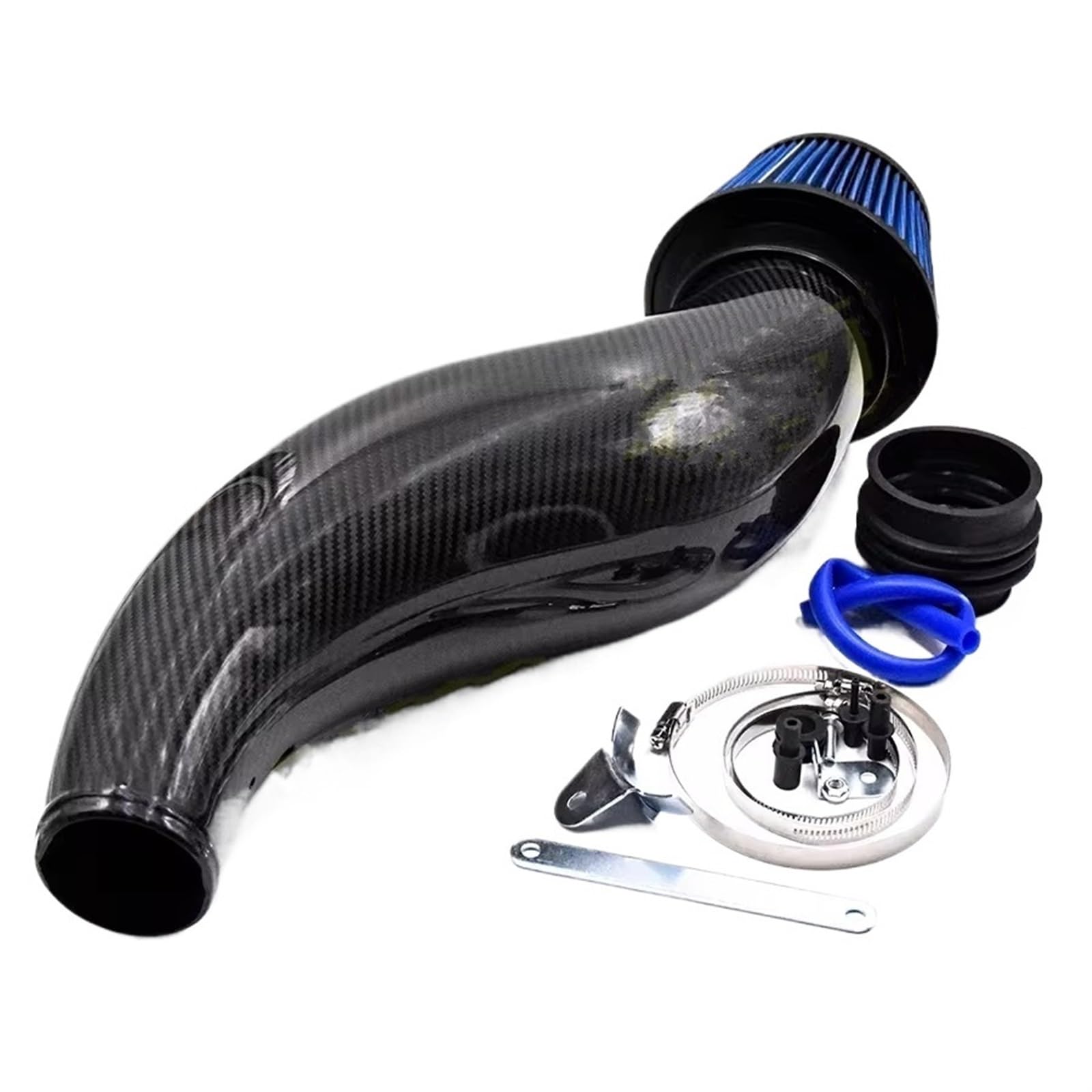 Auto Lufteinlässe Ansaugschlauch Für Civic 1992 1993 1994 1995 1996 1997 1998 1999 2000 EG EK Auto Luftansaugrohr Carbon Fiber Air Intake Rohr Kit Mit Rot Luftfilter Ansaugrohr(Blue air Filter) von AVFORA