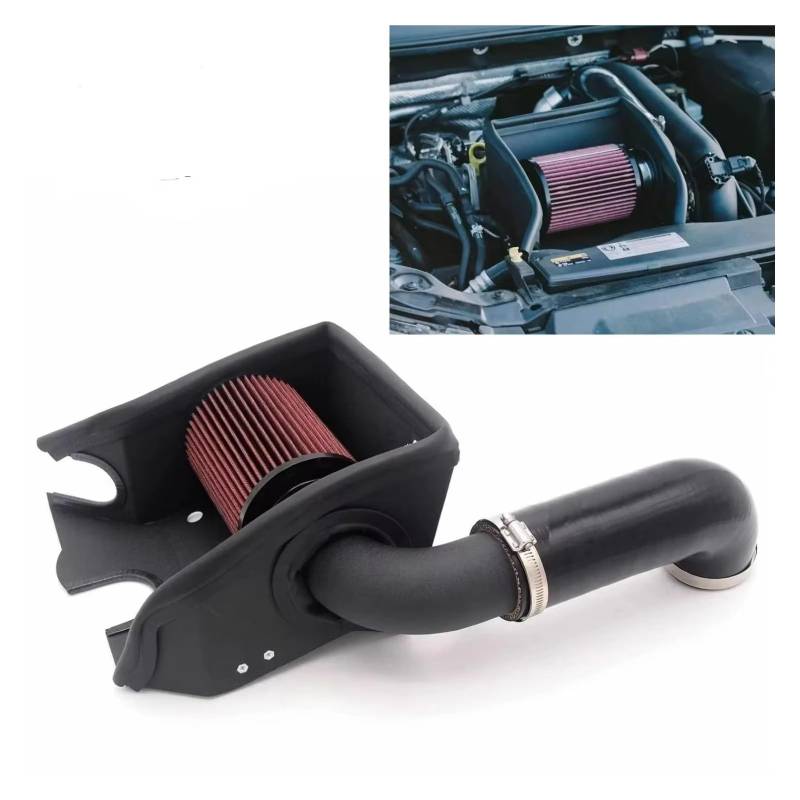 Auto Lufteinlässe Ansaugschlauch Schwarz ROT Air Intake Induction Rohr & Hitzeschild Filter Für Golf MK7 Für TSI Für EA211 Auto Zubehör Ansaugrohr(Black Pipe) von AVFORA