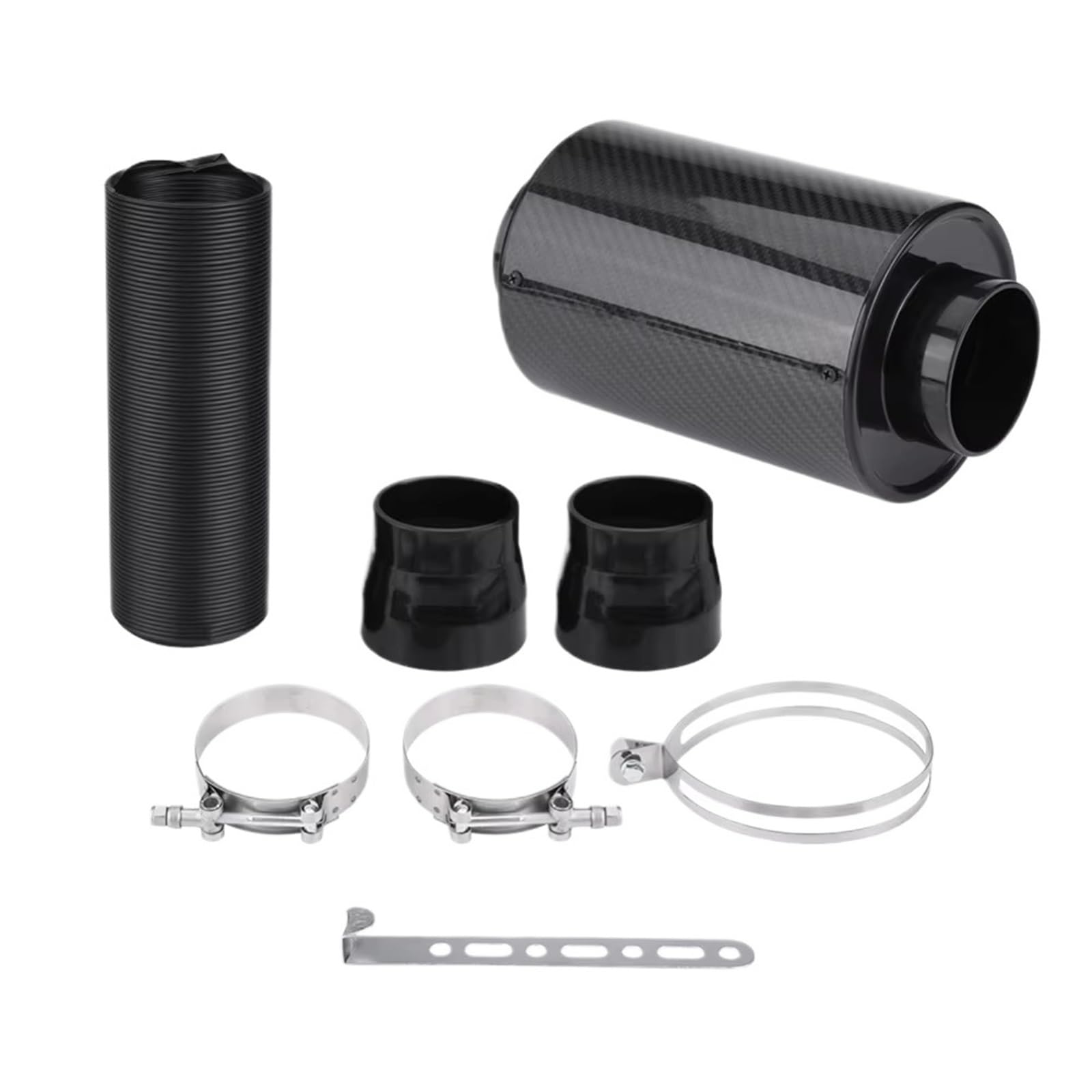 Auto Lufteinlässe Ansaugschlauch Universal 1set 76mm 3 Zoll Auto Kaltluftfilter Carbon Fibre Feed Geschlossenen Intake Induktion Rohr Schlauch Kit Ansaugrohr von AVFORA