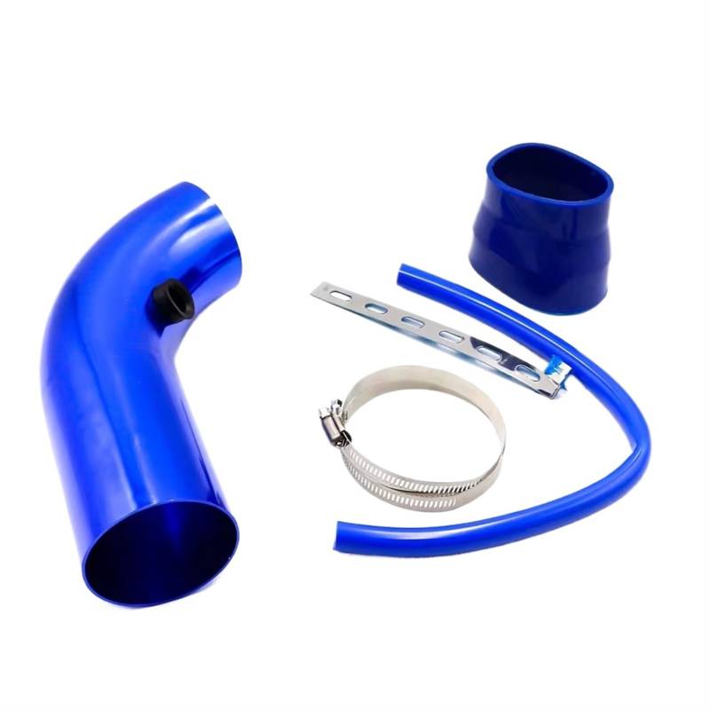 Auto Lufteinlässe Ansaugschlauch Universal 3'' Zoll 76mm Aluminium Auto Luftansaugrohr Kit Rohre Cold Air Intake System Kanal Rohr Kit Luftfilter Ansaugrohr(Blau) von AVFORA