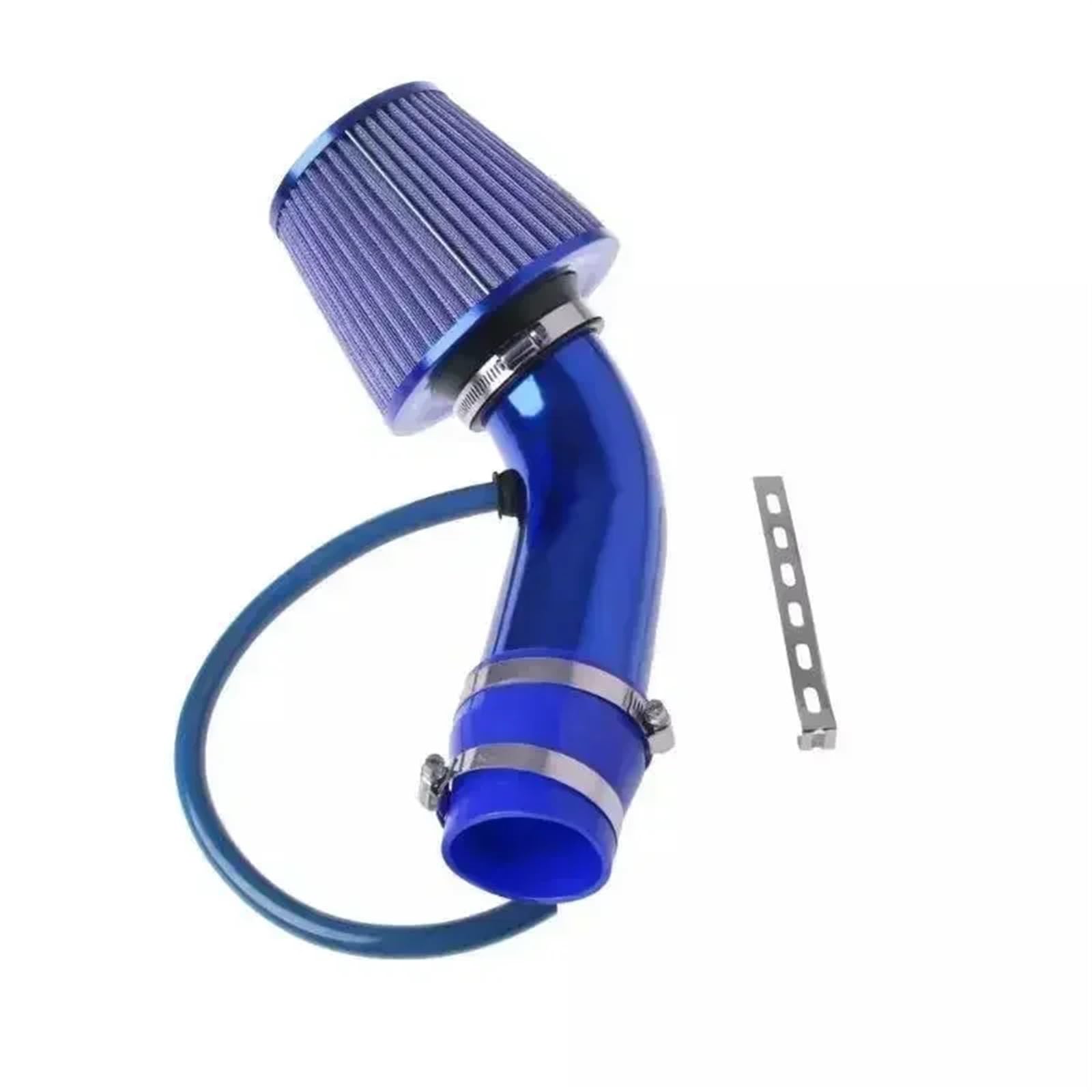 Auto Lufteinlässe Ansaugschlauch Universal 76mm/3 Zoll Pilz Header Auto Cold Air Intake Kit Umwandlung Aluminium Rohr Kit Ansaugrohr(Blau) von AVFORA