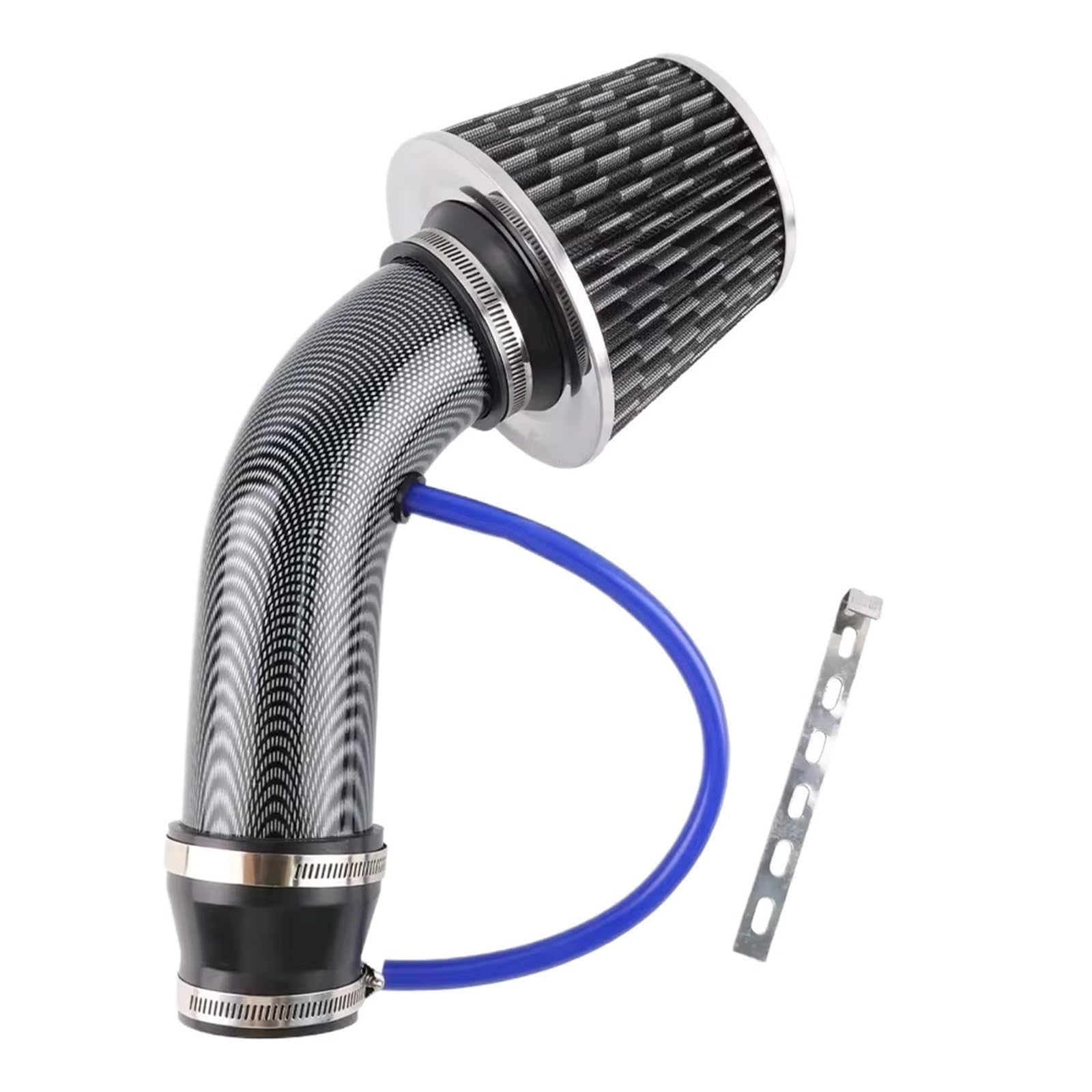 Auto Lufteinlässe Ansaugschlauch Universal 76mm Auto Racing Cold Air Intake System Turbo Induktionsrohr Rohr Kit Aluminium Mit Kegel Luftfilter Einlass Ansaugrohr(Carbon Style) von AVFORA