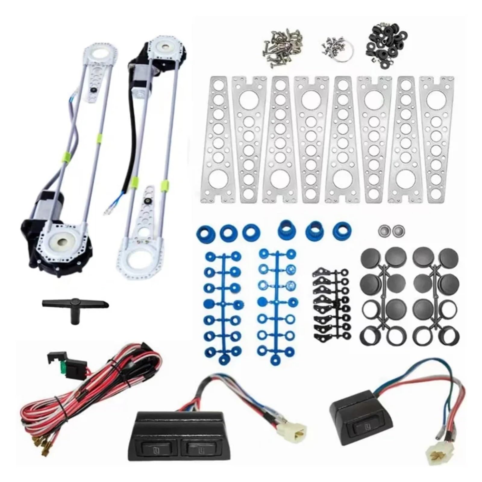 Elektrische Fensterheber 12V Universal Auto Elektrische Power Fensterheber Regler Conversion Kit Für 2 Tür 4 Tür Auto LKW SUV Auto Fensterheber von AVFORA