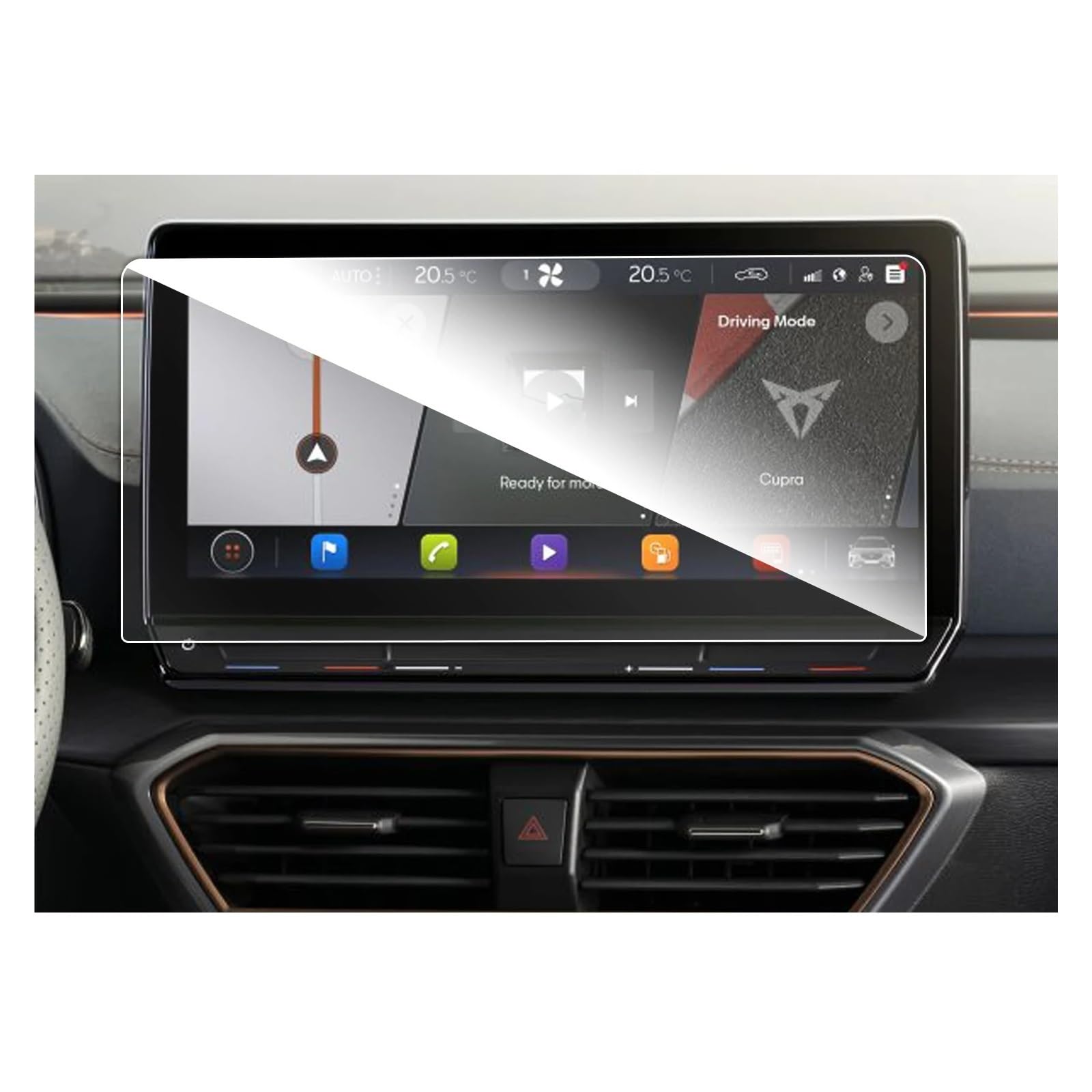 GPS Schutzfolie 10-Zoll Auto Navigation Touchcenter Screen Protector Für Leon MK4/Für Cupra Für Formentor 2023 Auto Innen Zubehör Navigation Schutzfolie(12-Inch) von AVFORA