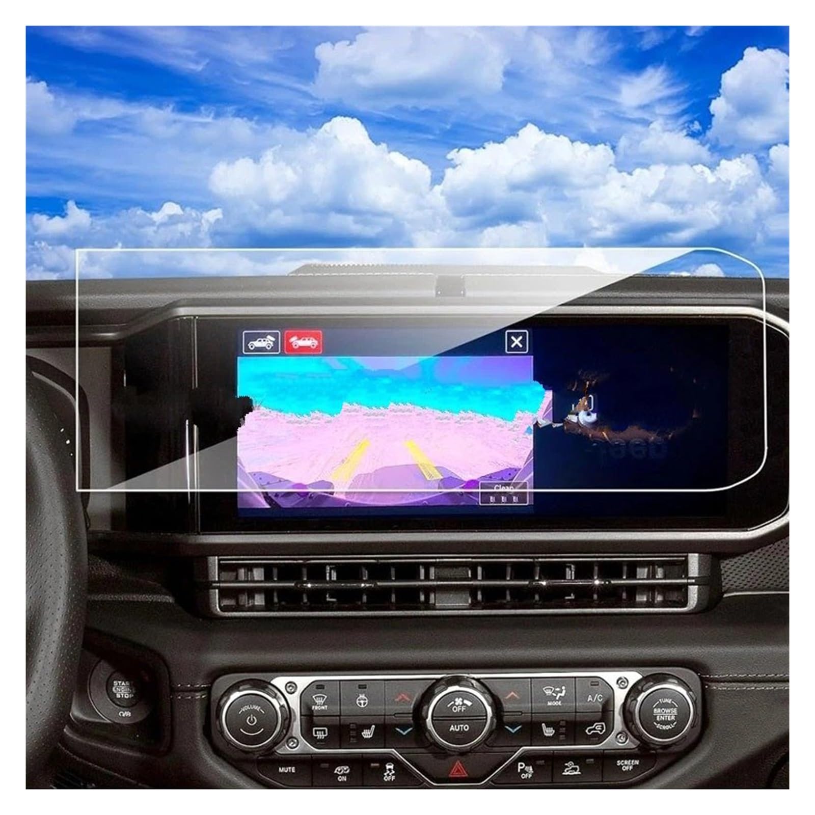 GPS Schutzfolie 12,3 Zoll Auto GPS Navigation Gehärtetes Glas Screen Protector Film Für Verbesserte Für Wrangler JL Für Gladiator Für Rubicon 2024 Innen Navigation Schutzfolie von AVFORA