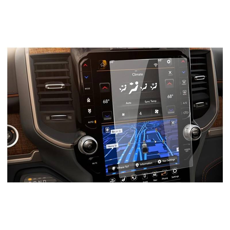 GPS Schutzfolie 12 Zoll Auto Navigation Touch Screen Protector Für Ram 1500 2500 3500 2019 Auto Innen Zubehör Gehärtetem Glas Film Navigation Schutzfolie von AVFORA