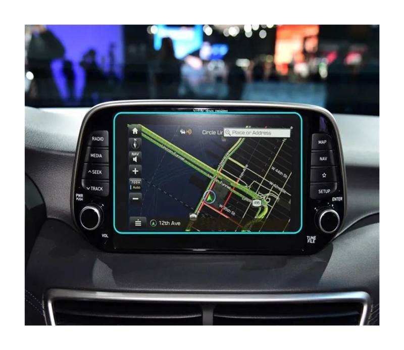 GPS Schutzfolie 8 Zoll Für Hyundai Für Tucson 2019 Gehärtetes Glas Displayschutzfolie Auto GPS Navigation Touchscreen Film Display Schutzfolie Navigation Schutzfolie(207x126mm) von AVFORA