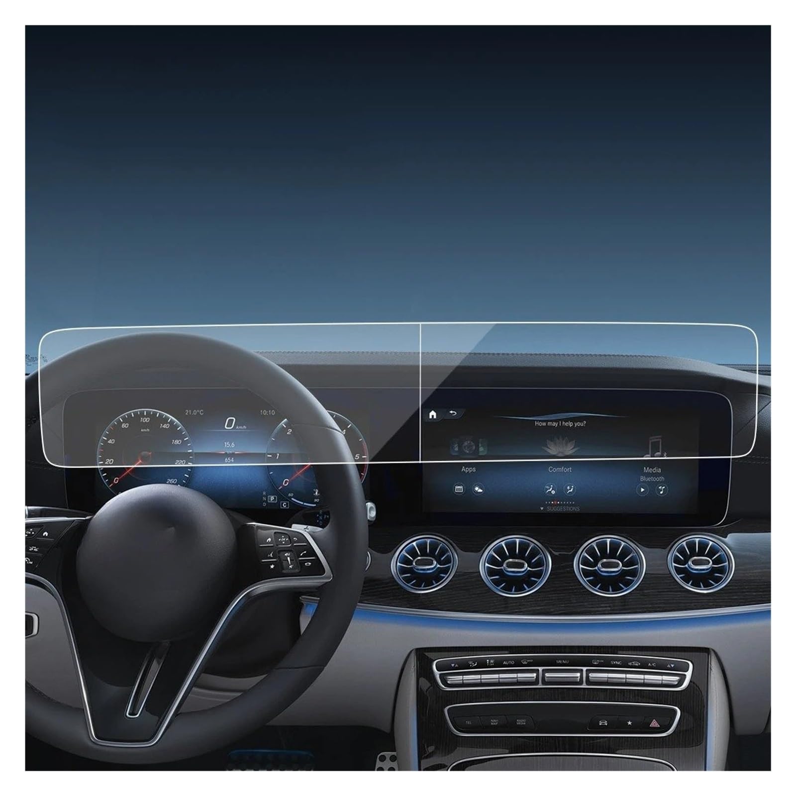 GPS Schutzfolie Auto Aufkleber Screen Protector Navigator Display Gehärtetem Glas Schutz Film Für Benz Für CLS 2023 Auto Zubehör Navigation Schutzfolie(Blue for 23 CLS) von AVFORA