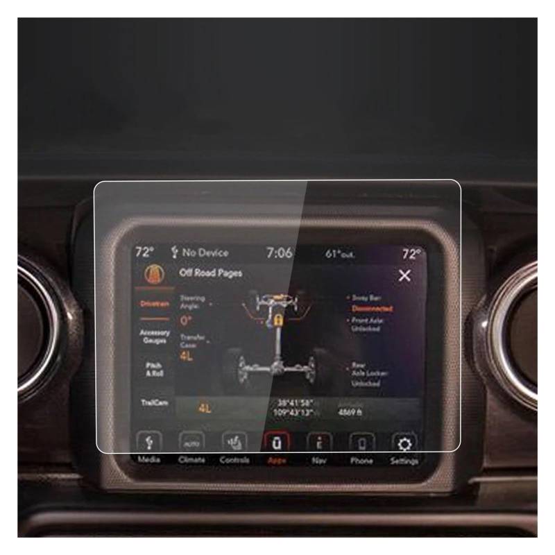 GPS Schutzfolie Auto Aufkleber Screen Protector Navigator Display Gehärtetem Glas Schutz Film Für Jeep Für Wrangler 2023 Auto Zubehör Navigation Schutzfolie(Blue For23 Wrangler) von AVFORA