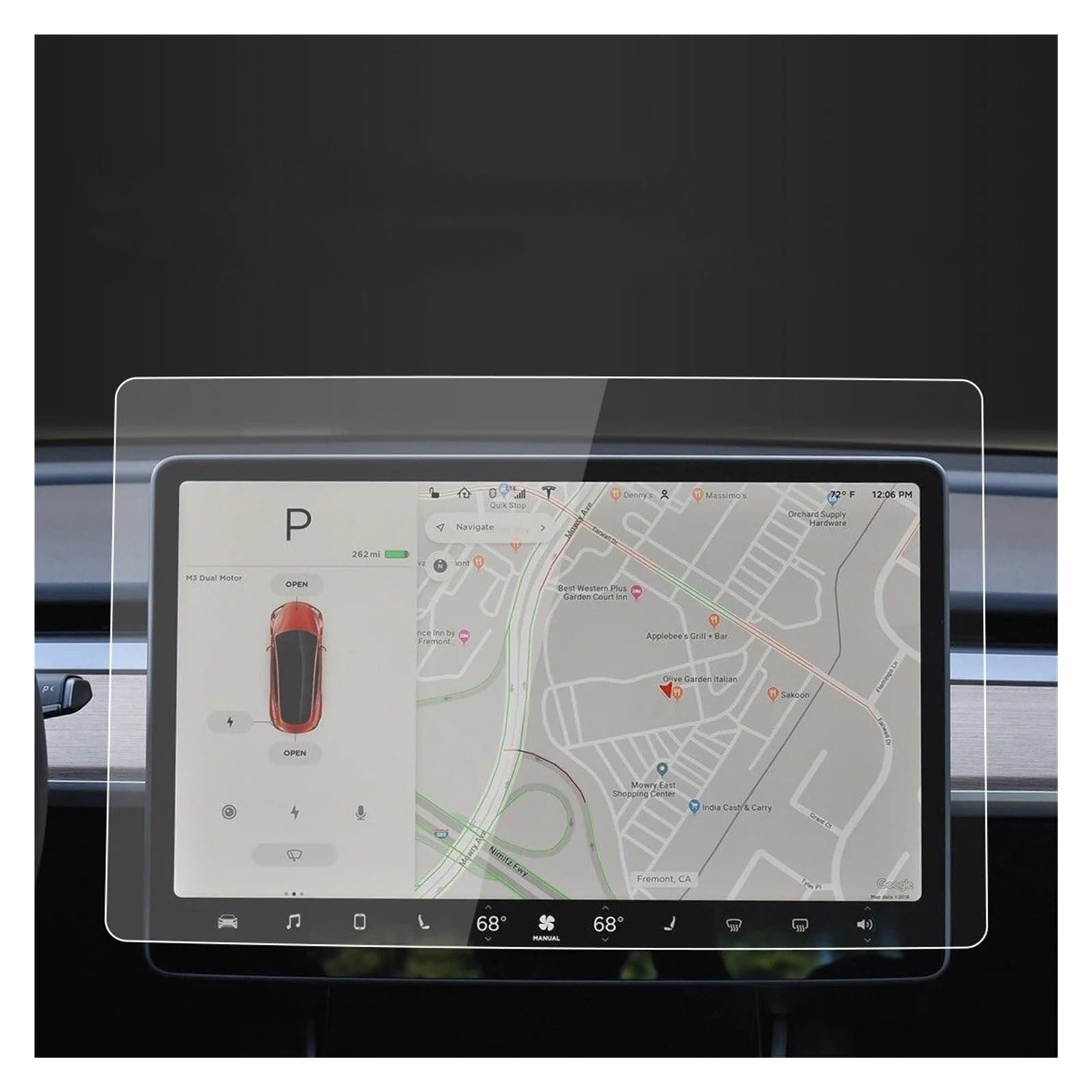 GPS Schutzfolie Auto Aufkleber Screen Protector Navigator Display Gehärtetem Glas Schutz Film Für Tesla Für Modell 3 2023 Auto Zubehör Navigation Schutzfolie(Blue For23 Model 3) von AVFORA