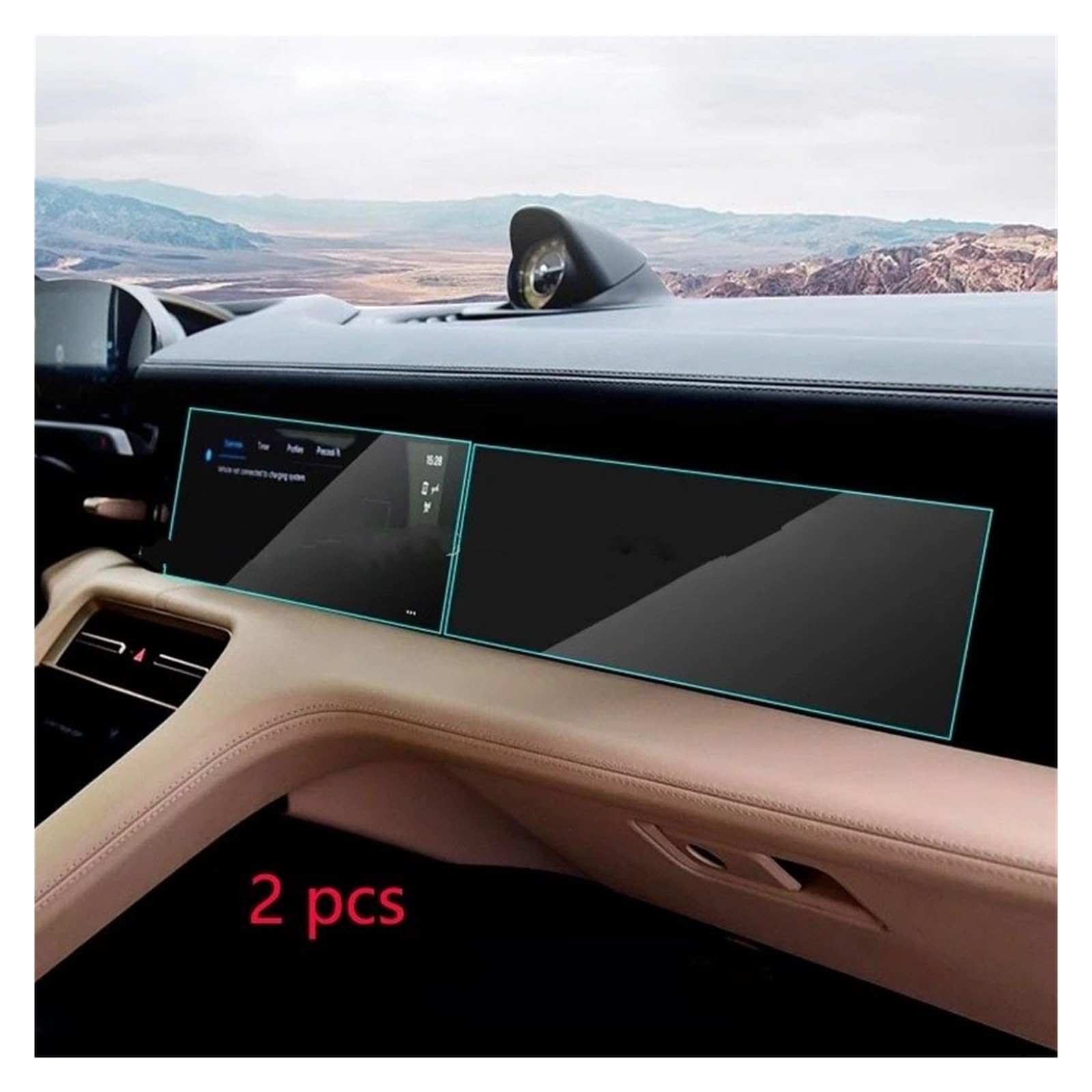 GPS Schutzfolie Auto GPS Navigation Dashboard Klimaanlage Anti-Scratch Gehärtetes Glas Displayschutzfolie Für Für Taycan 2020-2022 Navigation Schutzfolie(2St,Right Hand Driver) von AVFORA