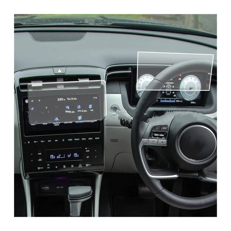 GPS Schutzfolie Auto GPS Navigation Gehärtetem Glas Für Hyundai Für Tucson Für Highlander 2021 10,25 Zoll Dashboard LCD Screen Schutz Film Navigation Schutzfolie(GPS and Instrument) von AVFORA