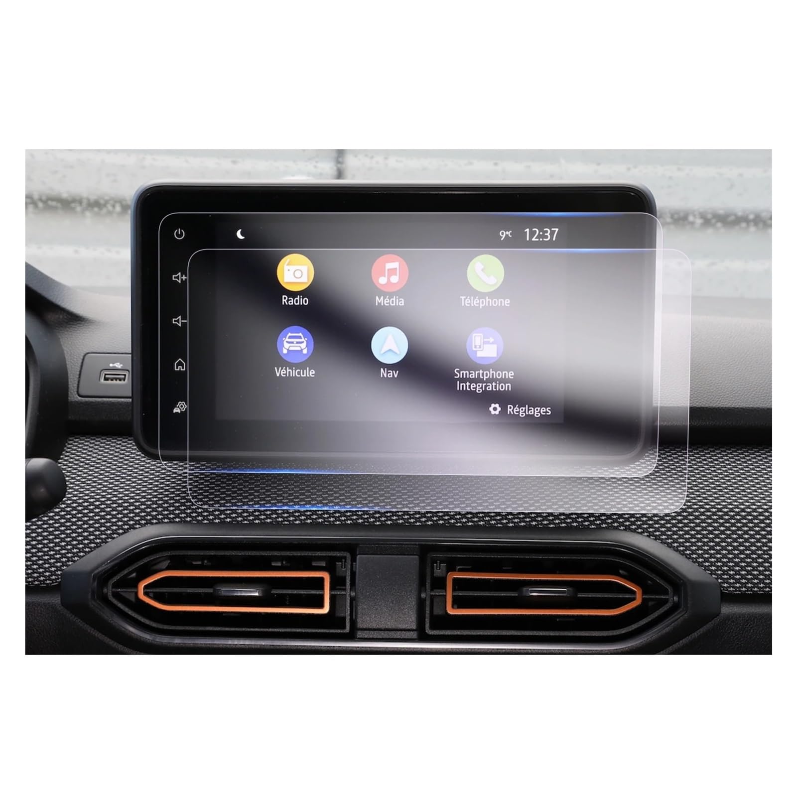 GPS Schutzfolie Auto Navigation Screen Protector Für Dacia Für Sandero 3 Für Stepway 2024 8'' Auto Zubehör Navigation Schutzfolie(8-Inch Tempered Film) von AVFORA