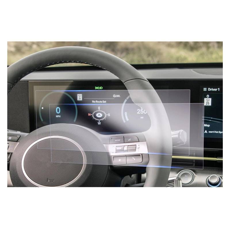 GPS Schutzfolie Auto-Navigation & LCD-Instrument Nano-Displayschutz Für Hyundai Für Kona SX2 2023 2024 Auto-Zubehör Navigation Schutzfolie(Instrument Film) von AVFORA